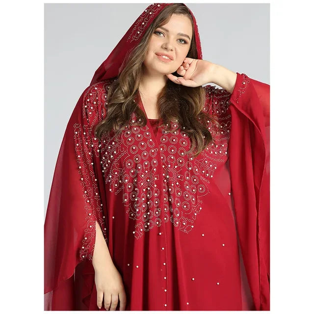 2024 Muslim Kaftan Abaya Dress Hijab Dress Kimono Women Dubai Chiffon Hooded Dress Islamic Clothing Abaya Dubai