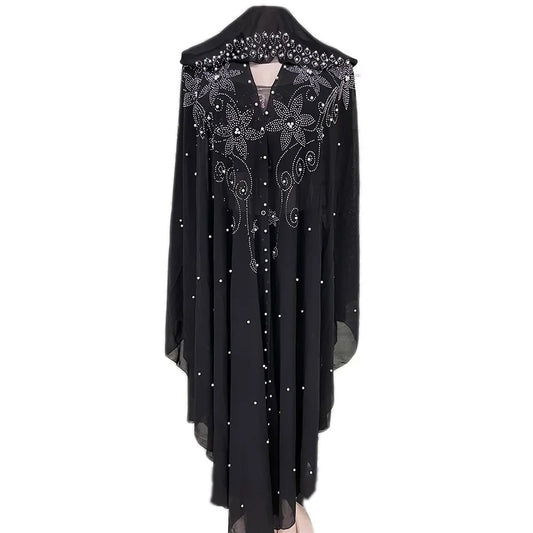 2024 Muslim Kaftan Abaya Dress Hijab Dress Kimono Women Dubai Chiffon Hooded Dress Islamic Clothing  Abaya Dubai