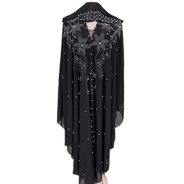 2024 Muslim Kaftan Abaya Dress Hijab Dress Kimono Women Dubai Chiffon Hooded Dress Islamic Clothing  Abaya Dubai