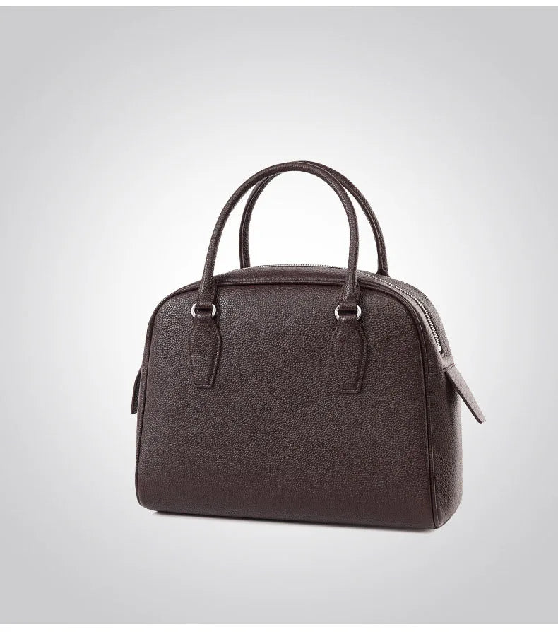 New Women's Handbags, Simple Casual Bags, Large-Capacity Briefcases, Fashionable Commuter Tote Bags, Retro-Style Water-Repellent Bowling Bags