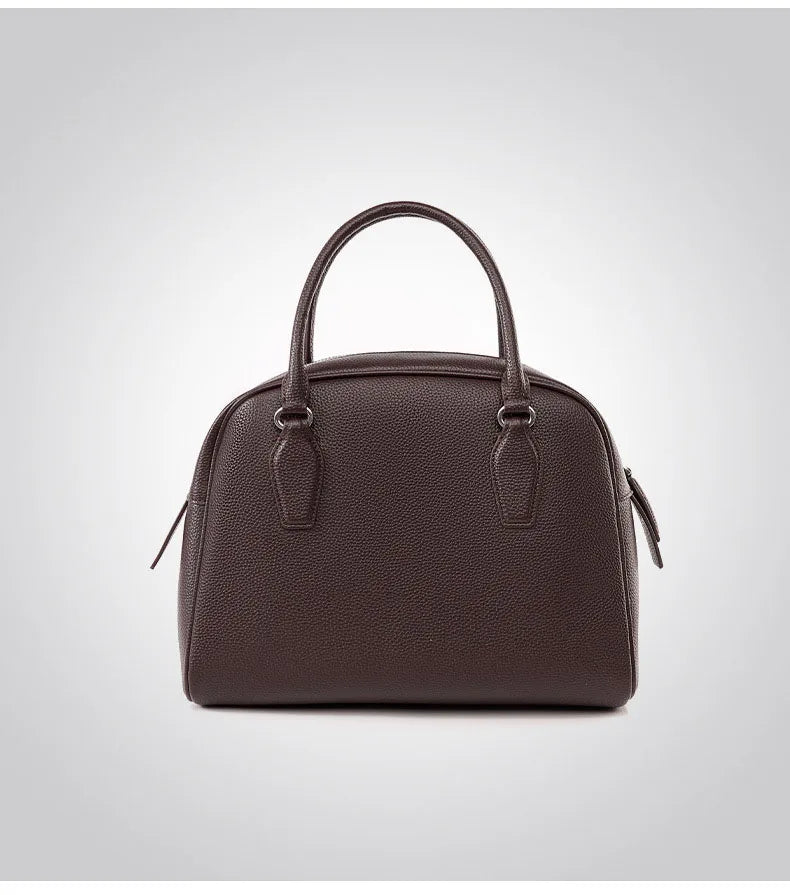 New Women's Handbags, Simple Casual Bags, Large-Capacity Briefcases, Fashionable Commuter Tote Bags, Retro-Style Water-Repellent Bowling Bags