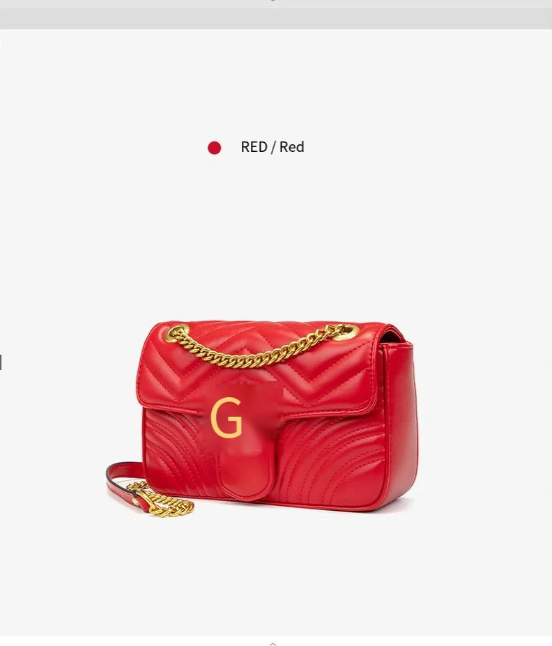 2025 High-end water ripple bag for women, classic chain bag, fashionable checkered heart-shaped women's bag, crossbody bag