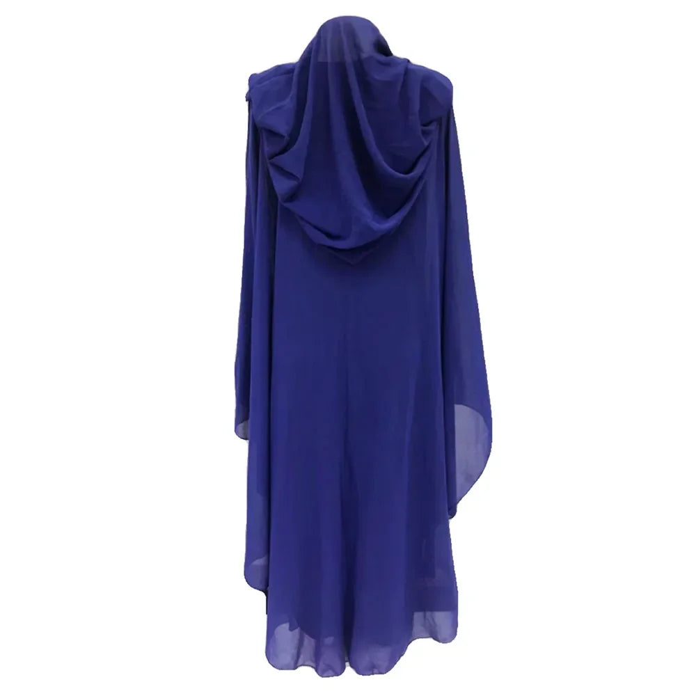 2024 Muslim Kaftan Abaya Dress Hijab Dress Kimono Women Dubai Chiffon Hooded Dress Islamic Clothing  Abaya Dubai