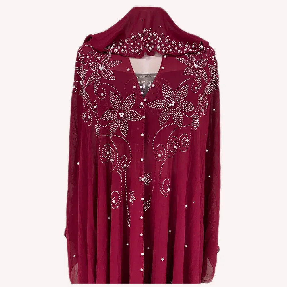 2024 Muslim Kaftan Abaya Dress Hijab Dress Kimono Women Dubai Chiffon Hooded Dress Islamic Clothing  Abaya Dubai