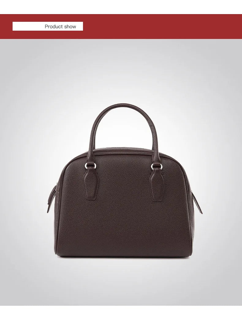 New Women's Handbags, Simple Casual Bags, Large-Capacity Briefcases, Fashionable Commuter Tote Bags, Retro-Style Water-Repellent Bowling Bags