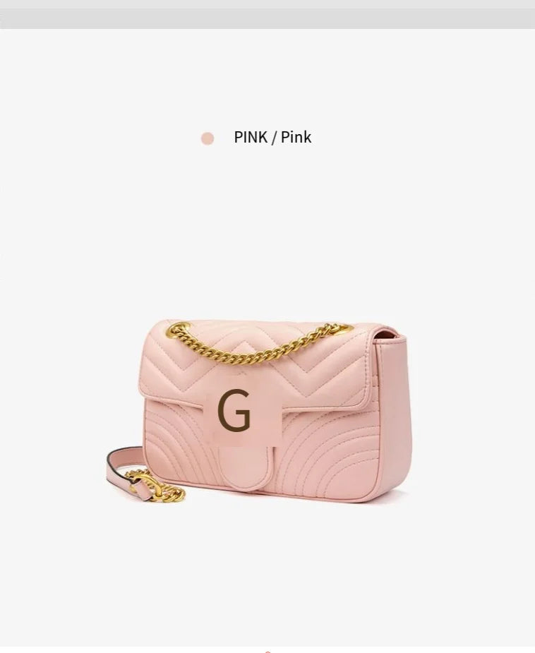 2025 High-end water ripple bag for women, classic chain bag, fashionable checkered heart-shaped women's bag, crossbody bag