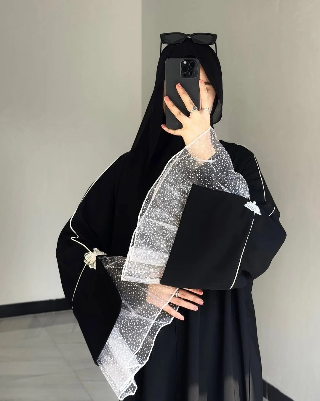 Summer Black Abaya for Muslim Women Elegant Dubai Modest Dress with Lace Sleeves Islamic Vacation Outfit 2025 Turkey Kaftan Robe